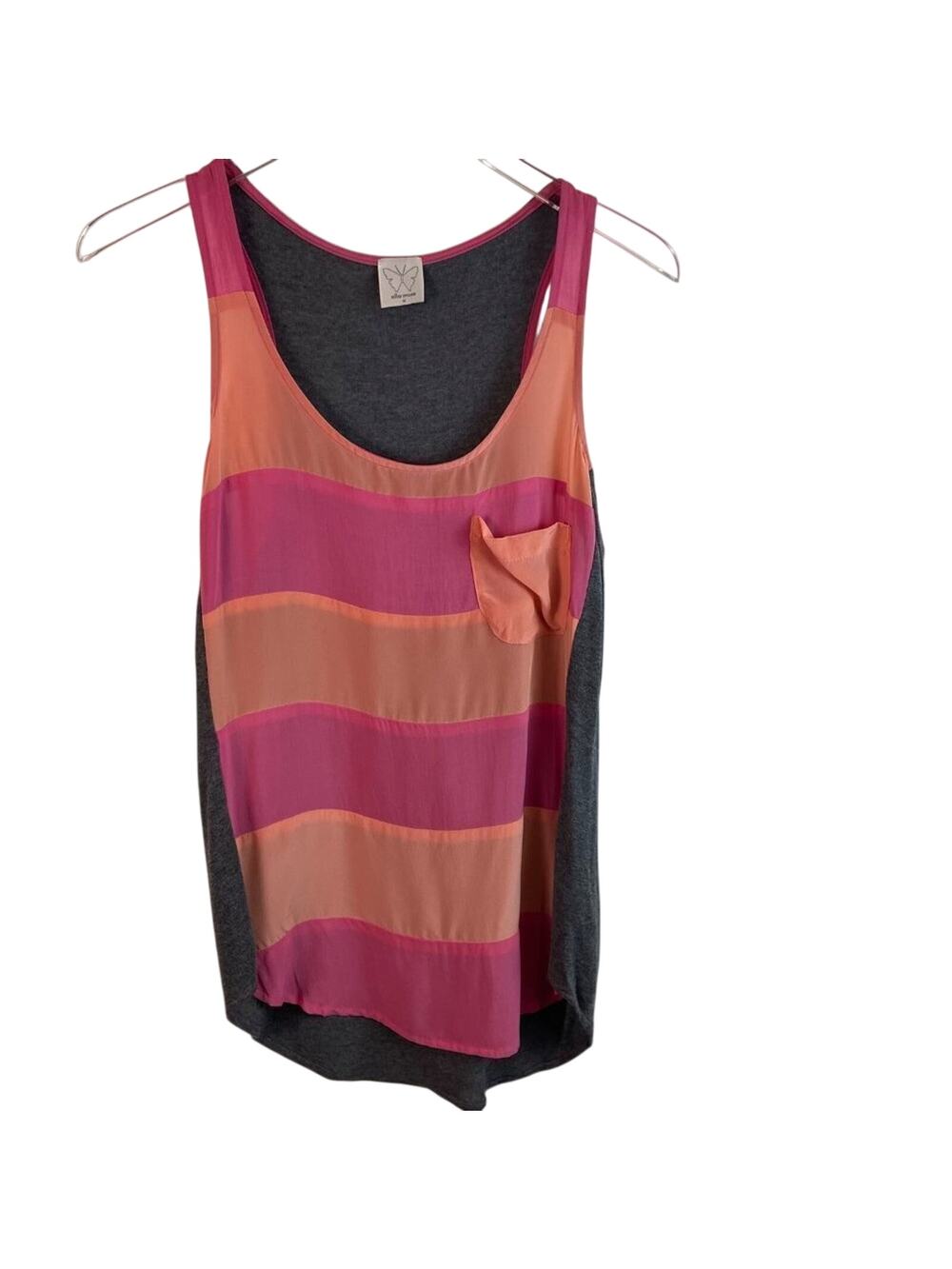 Ella Moss Stripe Silk & Rayon Tank Size Medium